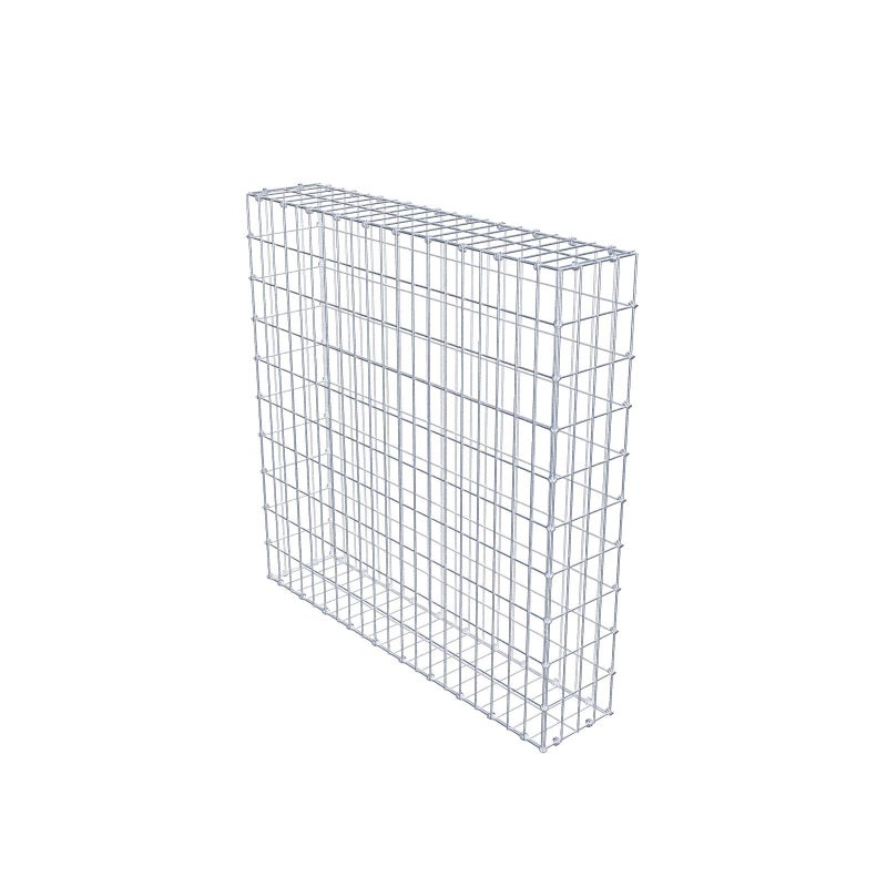 Gabion 100 cm x 100 cm x 20 cm (dł. x wys. x gł.), rozmiar oczek 5 x 10 cm, pierścień spiralny