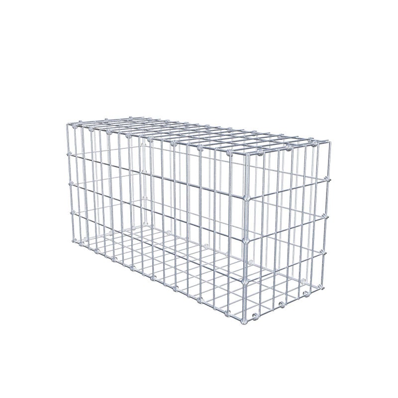 Gabion 80 cm x 40 cm x 30 cm (dł. x wys. x gł.), rozmiar oczek 5 x 10 cm, pierścień spiralny