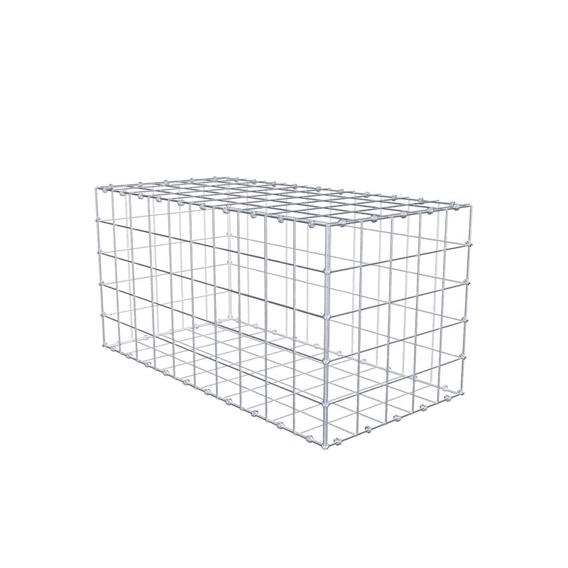 Gabion 100 cm x 50 cm x 50 cm (dł. x wys. x gł.), rozmiar oczka 10 x 10 cm, pierścień spiralny