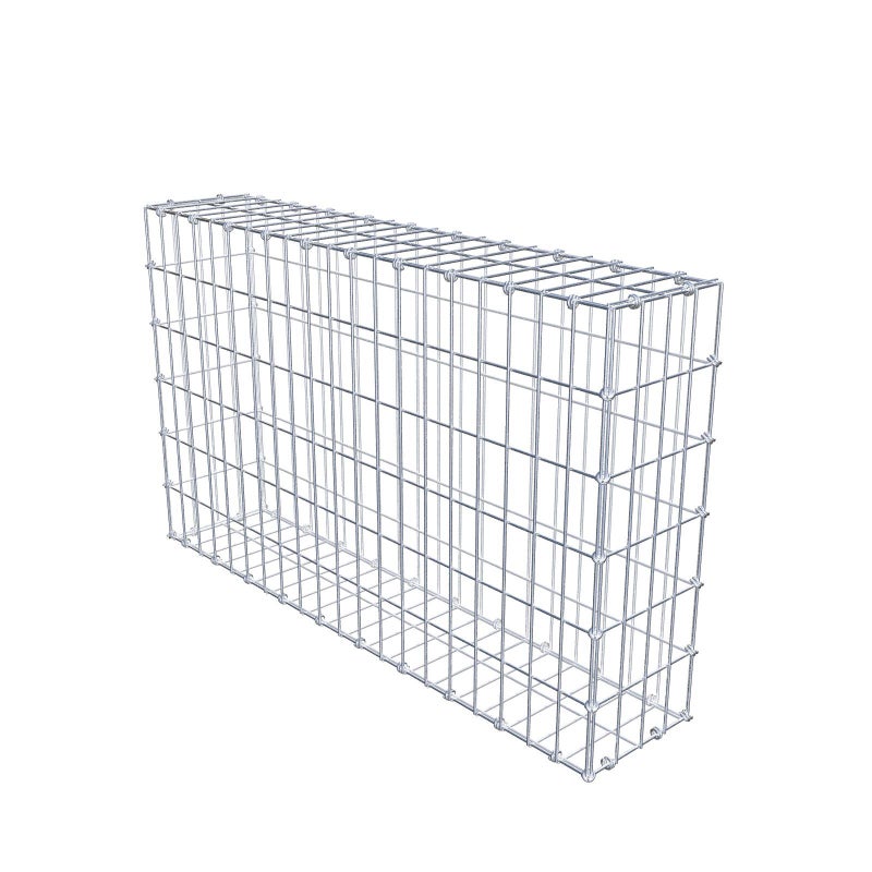 Gabion 100 cm x 60 cm x 20 cm (dł. x wys. x gł.), rozmiar oczek 5 x 10 cm, pierścień spiralny