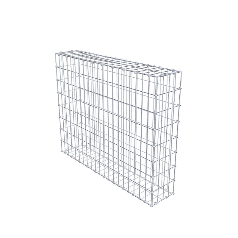 Gabion 100 cm x 80 cm x 20 cm (dł. x wys. x gł.), rozmiar oczek 5 x 10 cm, pierścień spiralny