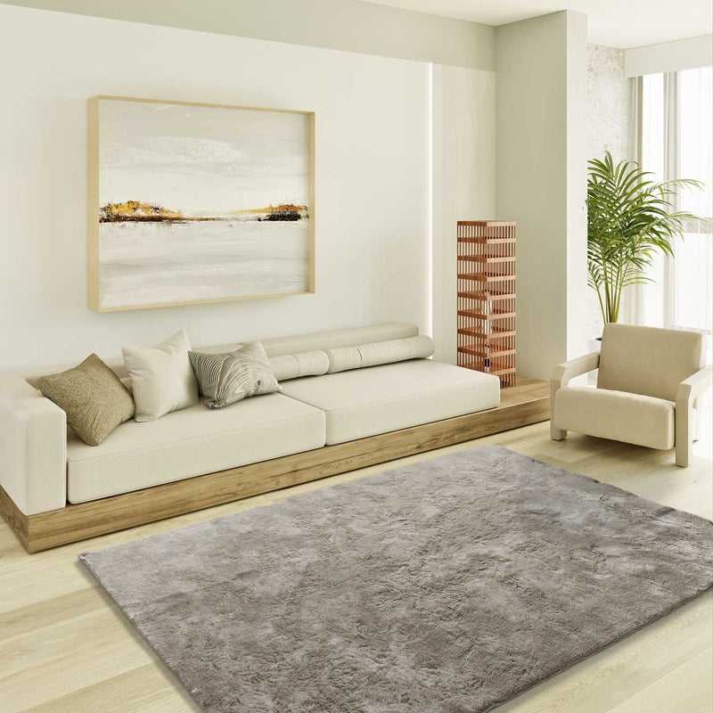 Prostokątny kamienny dywan do wnętrz 140 x 200 cm ROMA shaggy plain - ATTICGO