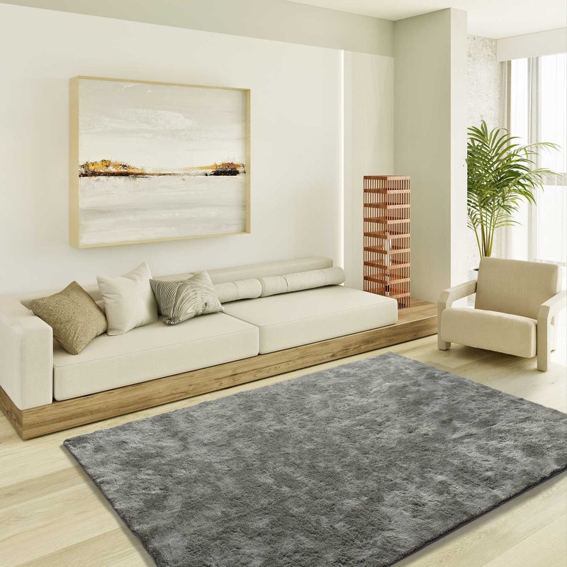 Prostokątny antracytowy dywan wewnętrzny 160 x 230 cm ROMA shaggy plain - ATTICGO