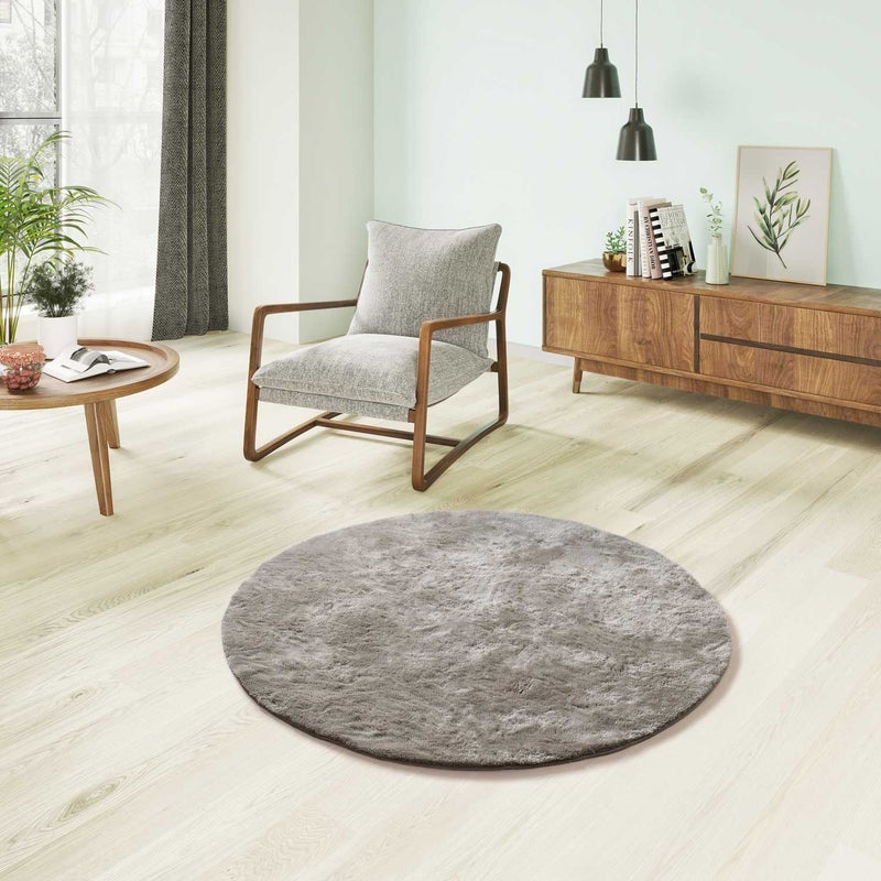 ROME 120 cm okrągły kamienny dywan wewnętrzny okrągły kamienny śr.120 cm kudłaty gładki - ATTICGO