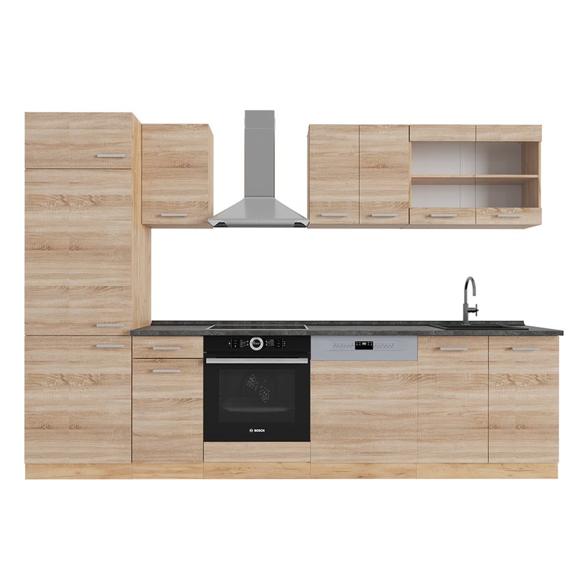 Vicco Aneks kuchenny R-Line, Dąb Sonoma/Goldkraft, 300 cm , BP Antracyt