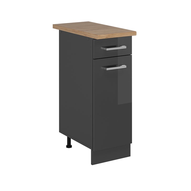 Vicco Szafka dolna do kuchni R-Line, Antracyt wysoki połysk, 30 cm , BP Dąb