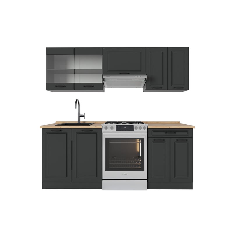 Vicco Aneks kuchenny R-Line, Antracytowy dom wiejski/antracyt, 200 cm , BP Dąb