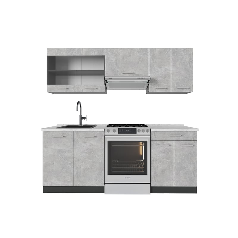 Vicco Aneks kuchenny R-Line, Beton/antracyt, 200 cm , BP Marmur