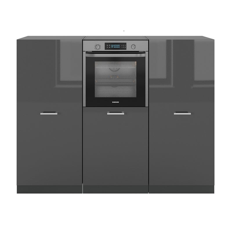 Vicco Blok kuchenny R-Line, Antracyt wysoki połysk/antracyt, 180 cm bez blatu roboczego