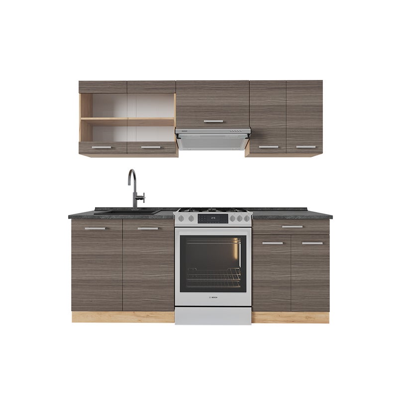 Vicco Aneks kuchenny R-Line, Szlachetny szary/złoty dąb, 200 cm , BP Antracyt