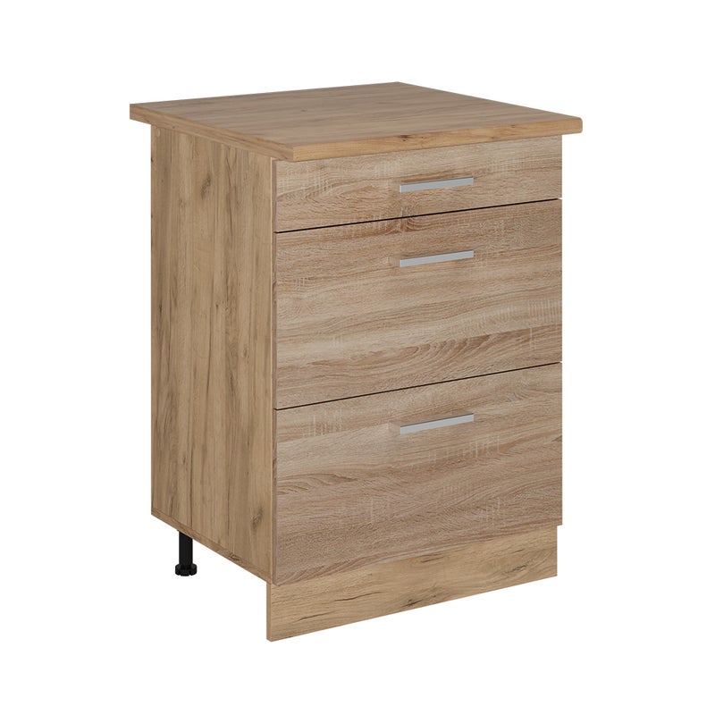 Vicco Szafka dolna do kuchni R-Line, Sonoma, 60 cm z szufladami, BP Dąb
