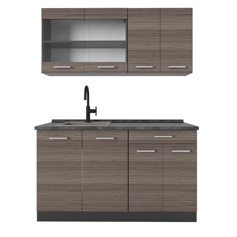 Vicco Pojedyncza kuchnia R-Line, Szlachetny szary/antracyt, 140 cm , BP Antracyt