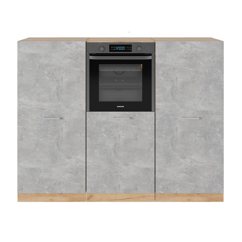 Vicco Blok kuchenny R-Line, Beton/złoty dąb, 180 cm bez blatu roboczego