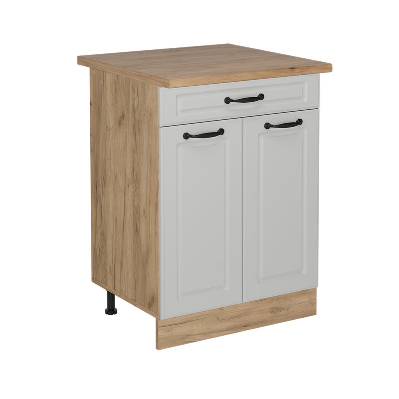 Vicco Szafka dolna do kuchni R-Line, Biały domek wiejski, 60 cm z szufladą, BP Dąb