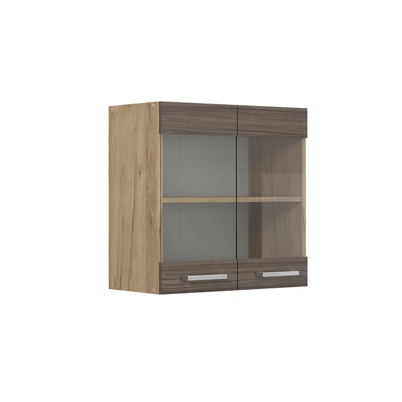 Vicco Szklana szafka kuchenna R-Line, Szlachetna szarość, 60 cm