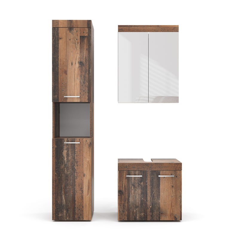 Vicco Zestaw mebli łazienkowych Luna, Oldstyle, 3 części, z wysoką jednostką