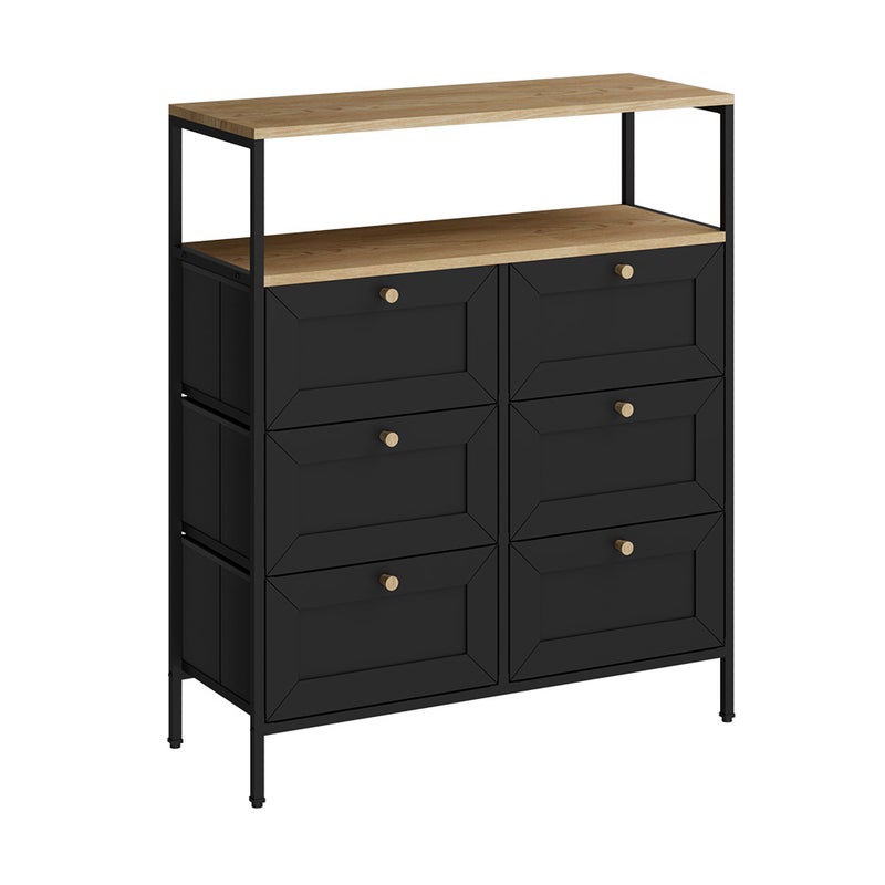 Vicco Komoda Belaro, Czarny, 80 x 95 cm z 6 szufladami