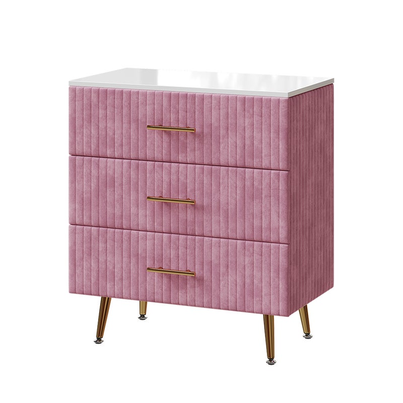 Vicco Komoda Velia, Różowy, 70 x 78.5 cm z 3 szufladami