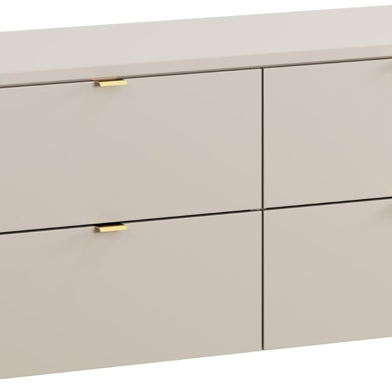 Kaszmirowa szafka łazienkowa pod umywalkę z blatem DALIA 120 cm wisząca 4 szuflady MDF