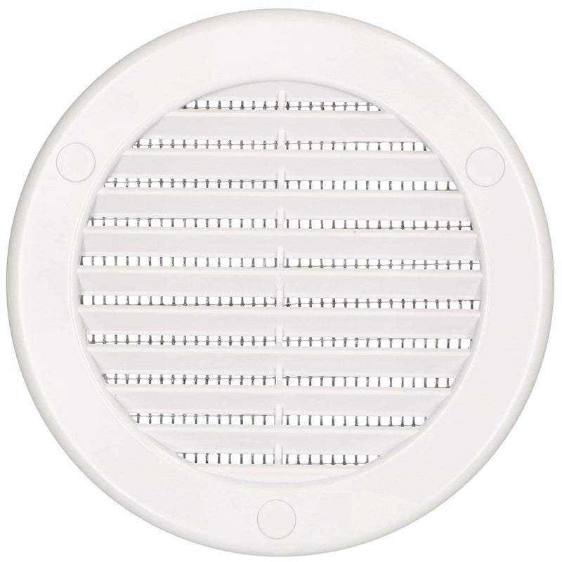 Kratka osłona wentylacyjna okrągła fi 100 mm z siatką - Kolor biały - KOTARBAU