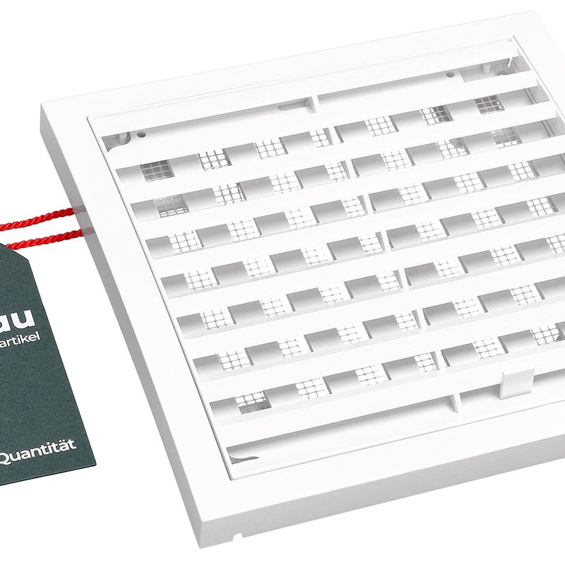 Kratka wentylacyjna 150x150mm zamykana z siatką biała osłona plastikowa pcv - KOTARBAU