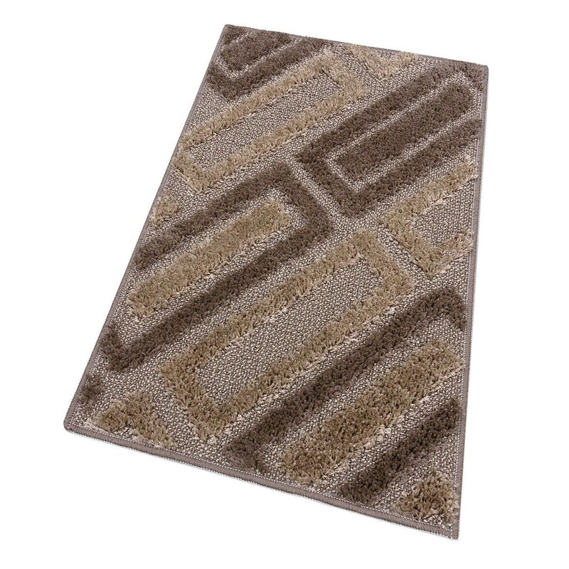 Mata łazienkowa 50x80 Cm Nowoczesny Miękki Absorbent Antypoślizgowy Zmywalny Brązowy