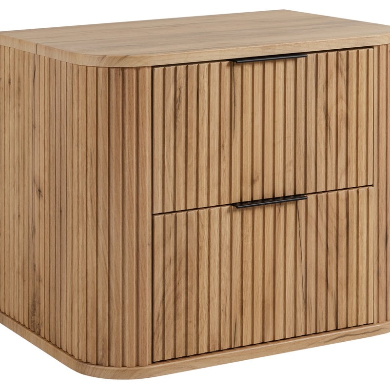 Szafka łazienkowa GLAMOUR 60 cm DĄB CRAFT wisząca ryflowana 2 szuflady SOFT CLOSE + 2 kolory uchwytów