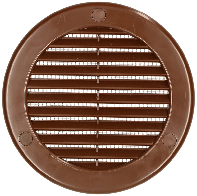 Kratka osłona wentylacyjna okrągła fi 125 mm z siatką - Kolor brązowy - KOTARBAU