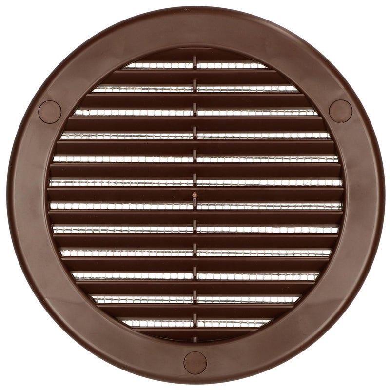 Kratka osłona wentylacyjna okrągła fi 100 mm z siatką - Kolor brązowy - KOTARBAU