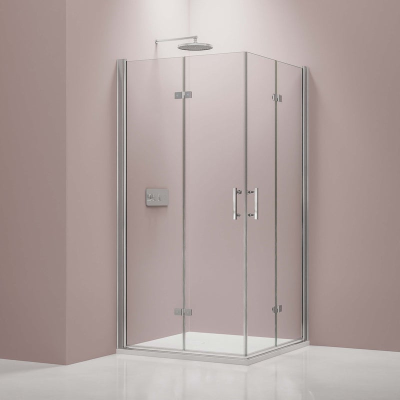 Bernstein Kabina prysznicowa narożna DX213 drzwi składane szkło ESG 8mm - 100x80 cm