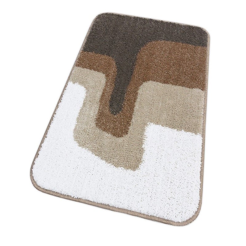 Zestaw 3 Dywaników Mata łazienkowa Dywanik Przyłóżkowy Gładkie Włosy Miękki Absorbent Antypoślizgowy Zmywalny Brązowy