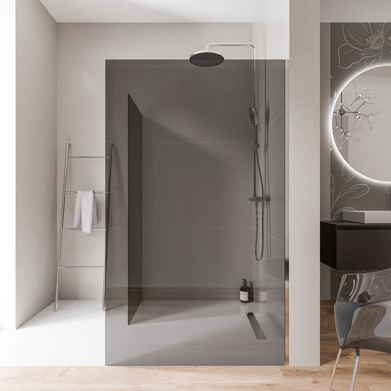 Bernstein Kabina prysznicowa Walk-In EX102 - 2 ścianki profil chrom - 80x70 cm