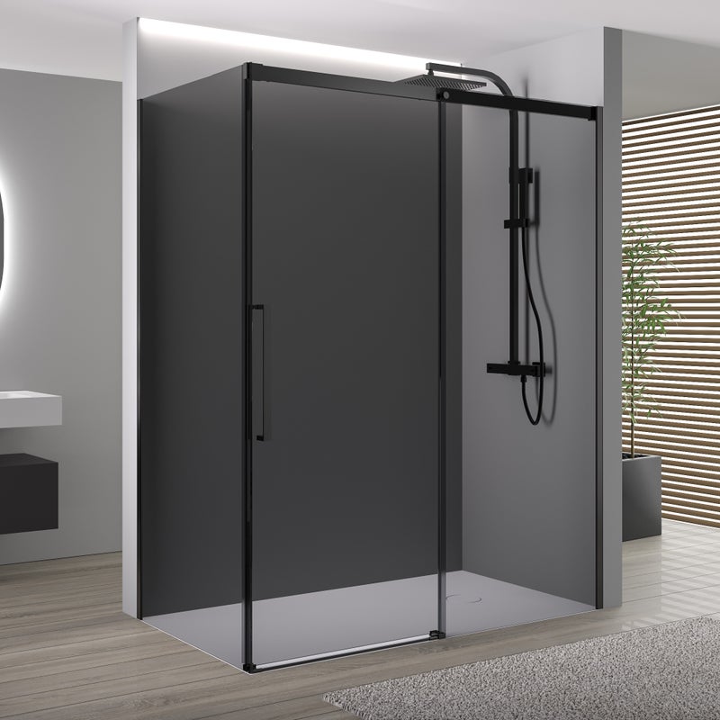 Bernstein Kabina prysznicowa narożna DX906 120x90cm drzwi przesuwne szkło szare 8mm