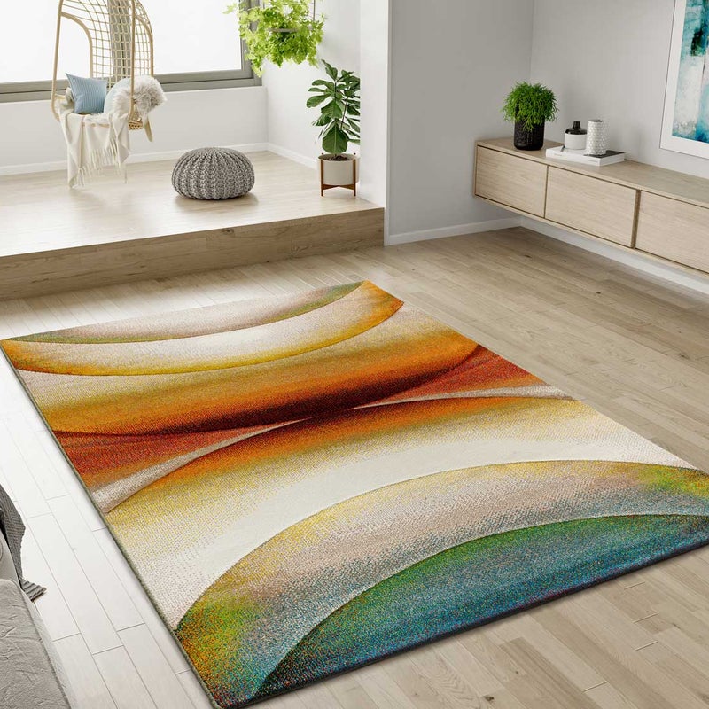 Prostokątny wielokolorowy dywan do wnętrz 140 x 200 cm LIBET abstract - ATTICGO