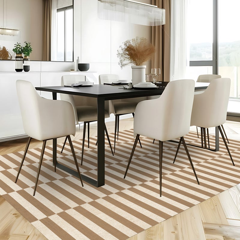 Winylowa mata podłogowa Dynamic Brown 160x240 cm - antypoślizgowy, winylowy dywan do kuchni lub salonu, zmywalny, abstrakcyjny styl