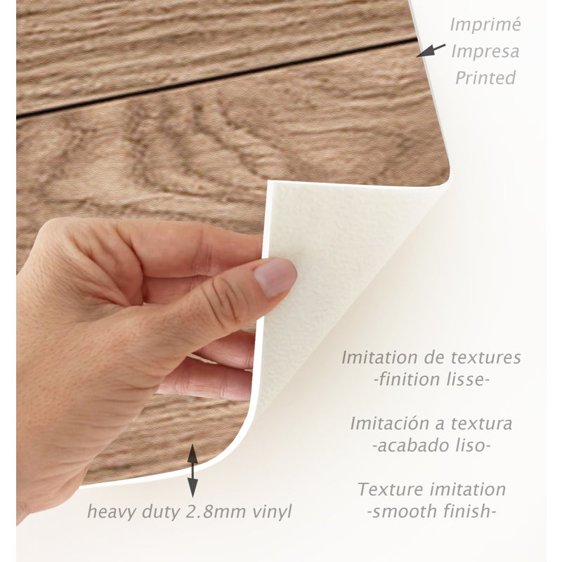 Winylowy dywan drewniany 160x240 cm - antypoślizgowy PVC, winyl do kuchni lub salonu, zmywalny, imitacja drewna