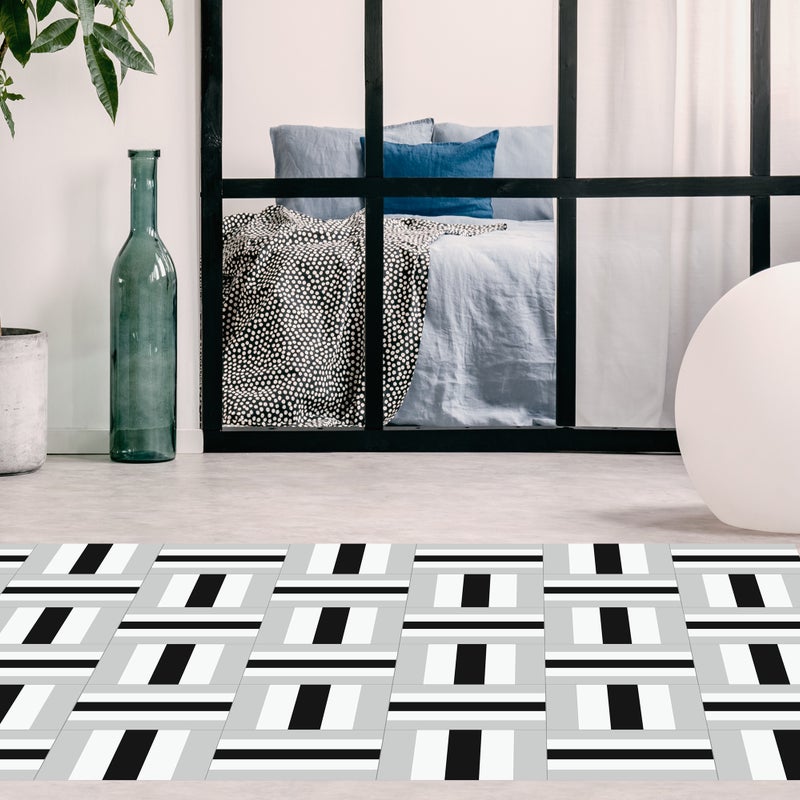 Dywan winylowy Olivier 160x240 cm - antypoślizgowy dywan z PVC do kuchni lub salonu, zmywalny, w geometrycznym stylu