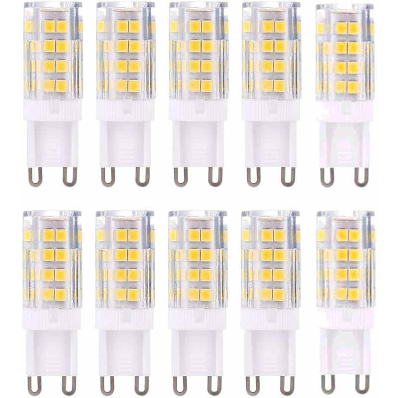 Żarówka LED G9, ciepła biel 3000K, 5W, odpowiednik żarówki halogenowej 40W, 420 lumenów, bez możliwości ściemniania, opakowanie 10 sztuk