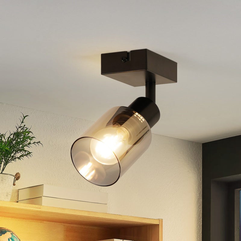 Nettlife Reflektorowa sufitowy 1-punktowy E14, czarny, przemysłowy, Lampa do salonu