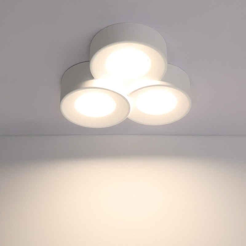 NETTLIFE Reflektorowa sufitowy do montażu na powierzchni, biały, do przedpokoju, nowoczesne Reflektoroway sufitowe, 3 płomienie, Gx53, maks. 10 W