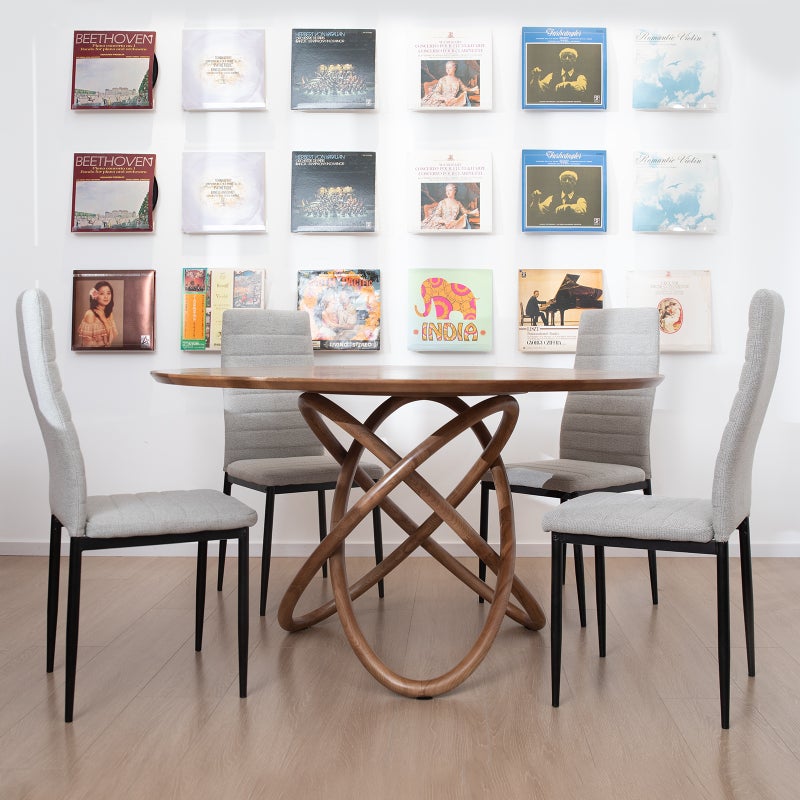 Zestaw 4 krzeseł do jadalni z wysokim oparciem i wyściełanymi siedziskami, krzesła metalowe, odpowiednie do jadalni, salonu i biura - 40*94*39 cm