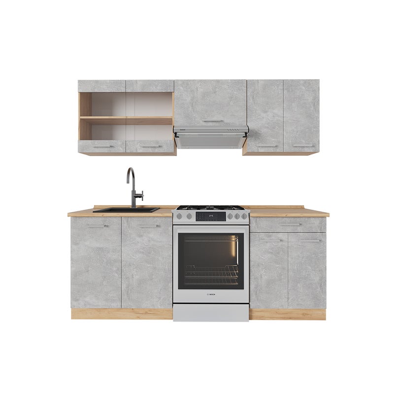 Vicco Aneks kuchenny R-Line, Beton/złoty dąb, 200 cm , BP Dąb