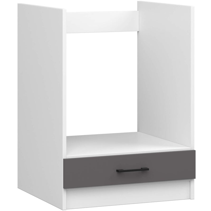Szafka kuchenna pod AKORD piekarnik S60 system OLIWIA Biała 60 cm 1 drzwi kolor Grafit Szary mat 1 półka 60x55x82 cm