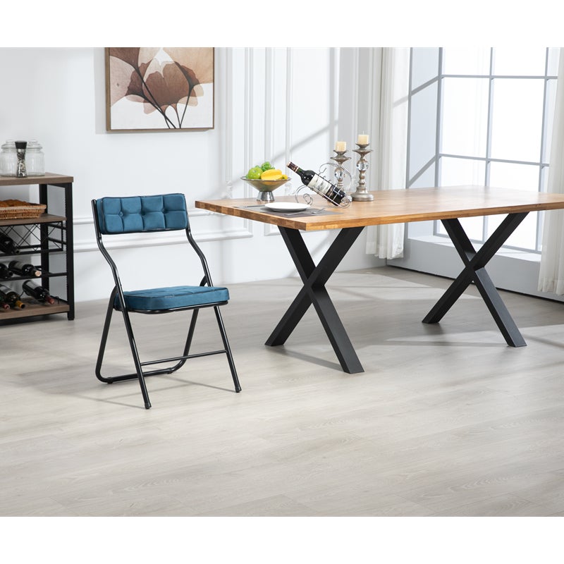 Składane krzesła z poduszkami, zestaw 2 składanych krzeseł do jadalni, gotowych do użycia przez gości, do kuchni, biura, na wesele, imprezę