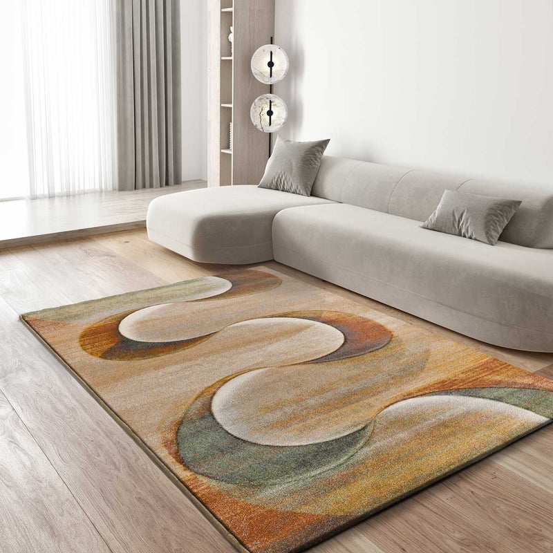 Prostokątny dywan wewnętrzny z terakoty 120 x 170 cm LIBET abstract - ATTICGO