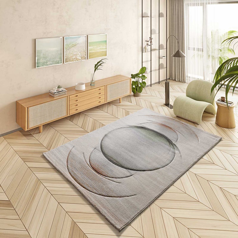 Prostokątny beżowy dywan wewnętrzny 120 x 170 cm LIBET modern - ATTICGO