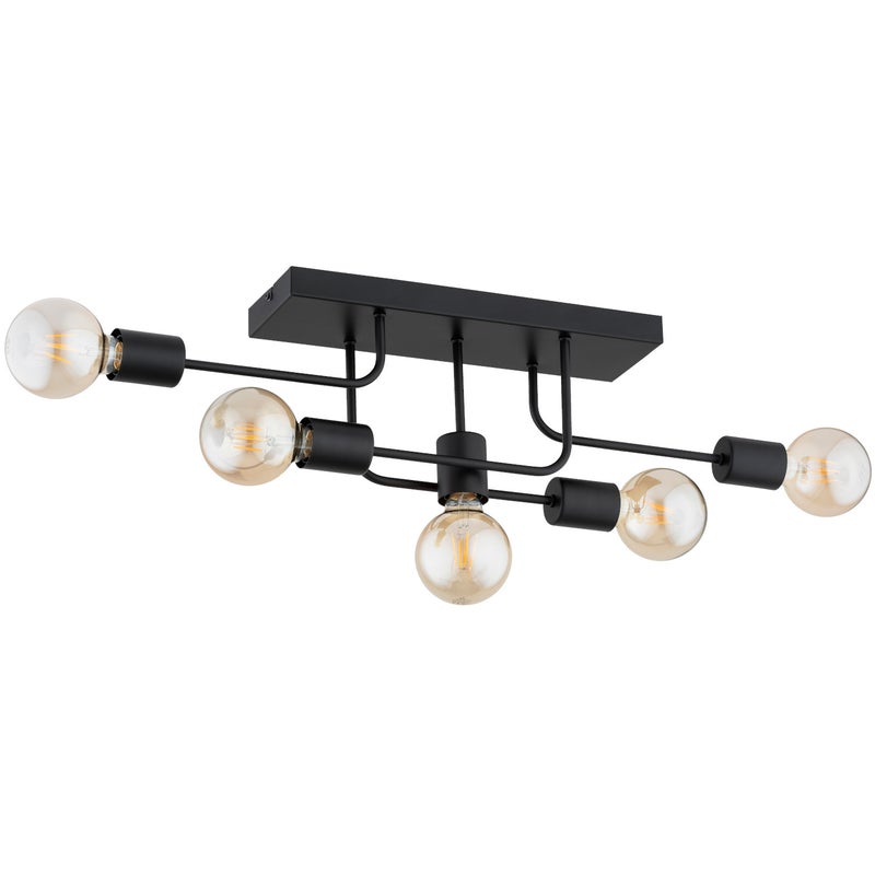Lampa sufitowa wisząca Goisa czarna 5xE27x15W wym: 19 x 12,5 x 79 cm metal Alfa