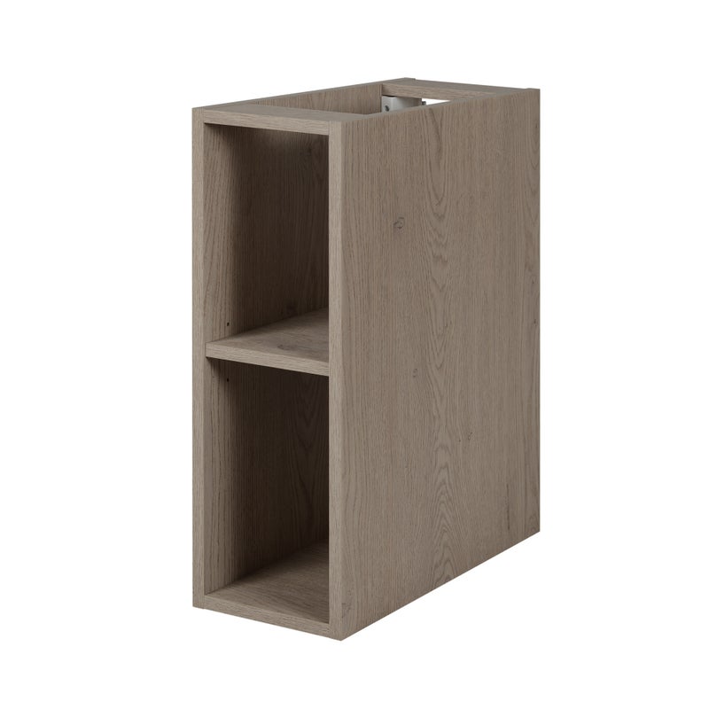 Blat do szafki łazienkowej, kolor: ciemny dąb, 20 x 60 cm, bez blatu