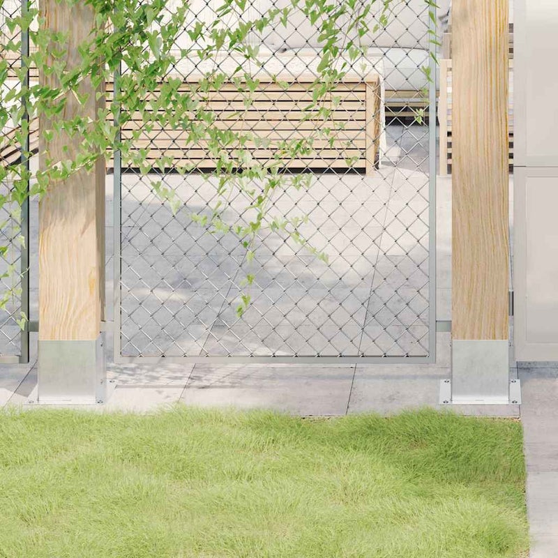 Podstawy słupków kwadratowe 4 szt. Srebrne Stal ocynkowana vidaXL
