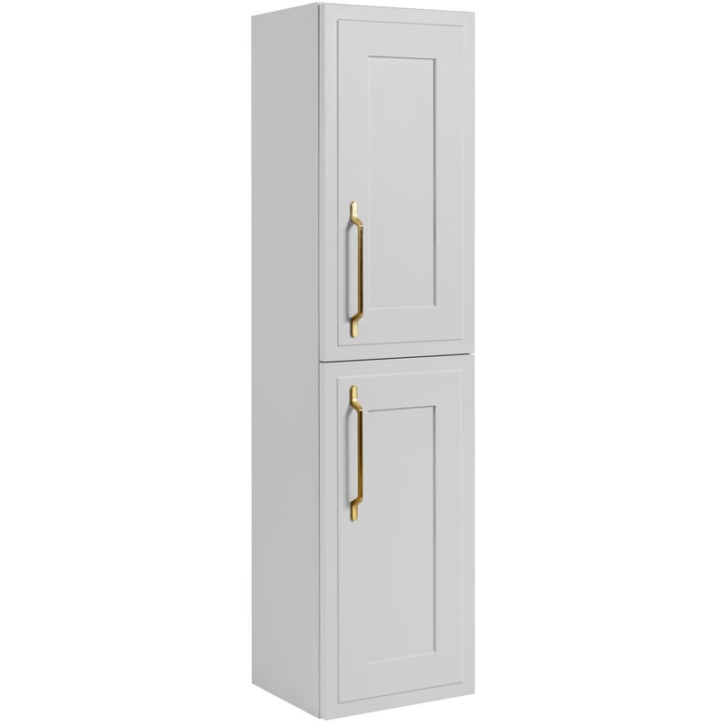 Słupek łazienkowy CLASSIC 136 cm biały złoty uchwyt frezowany front